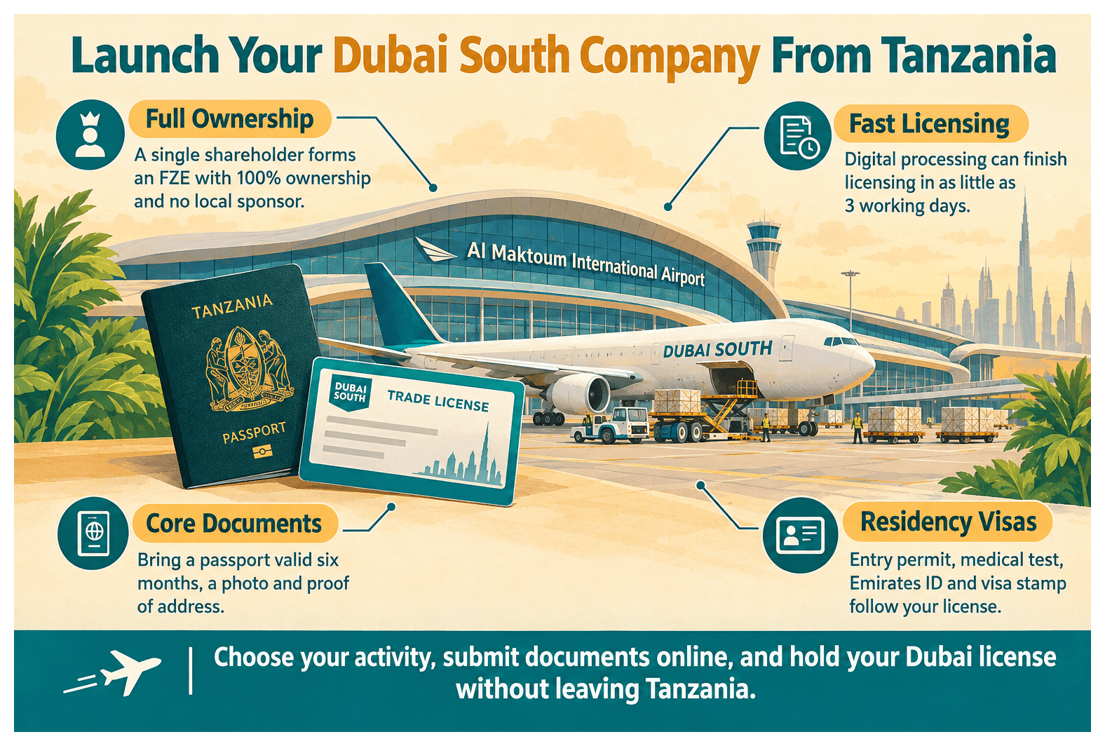 Infographic: How to Set Up a Company in Dubai South as a Tanzanian National