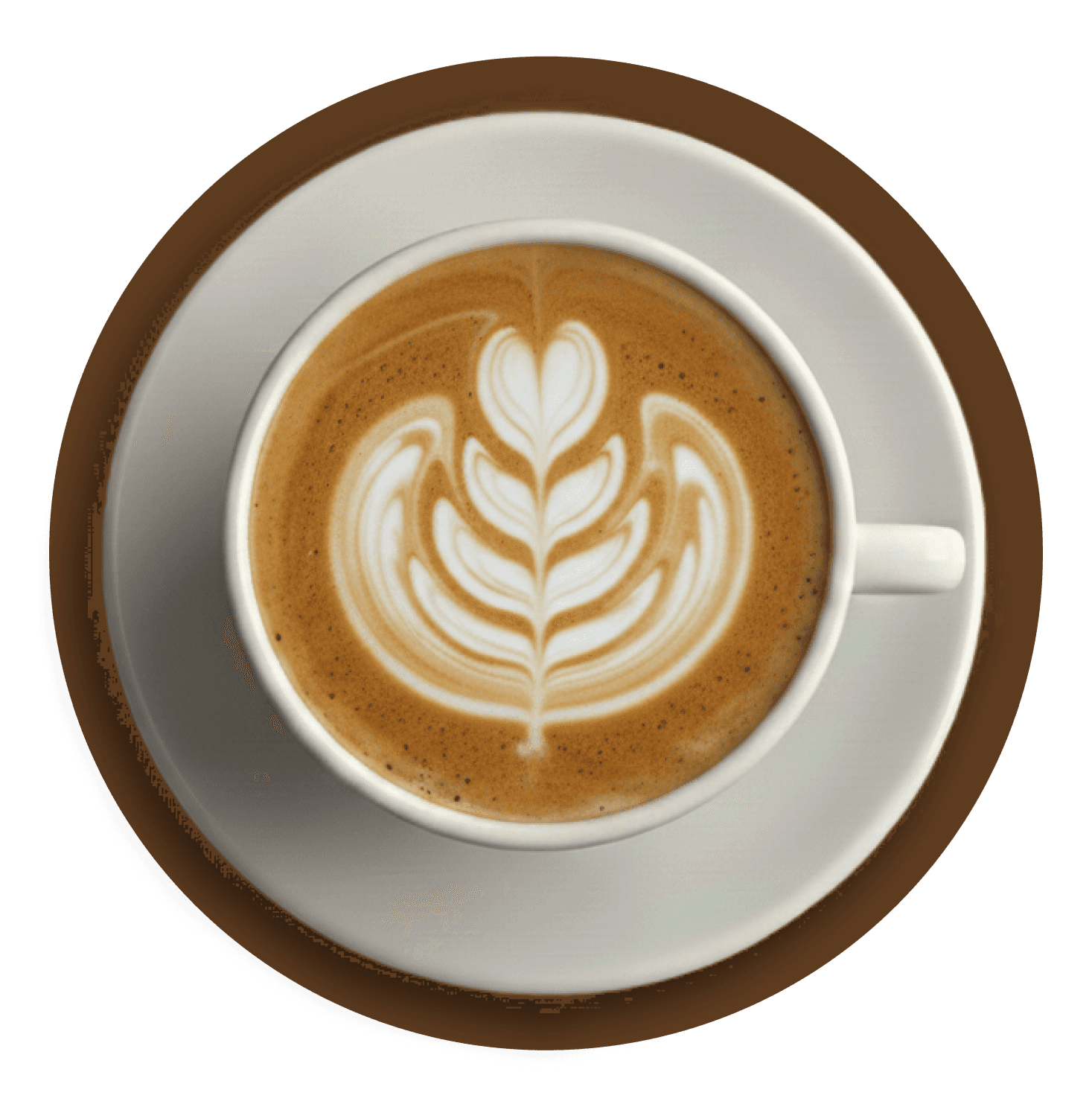 latte art coffee with rosetta pattern