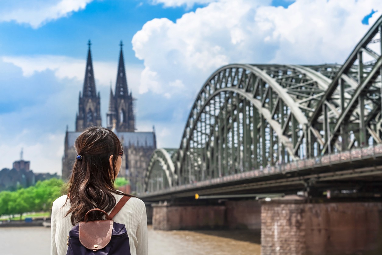 Blick auf Kölner Dom und Hohenzollernbrücke