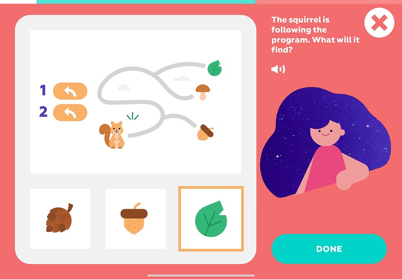 Simple programs: follow the route and find what the squirrel will reach