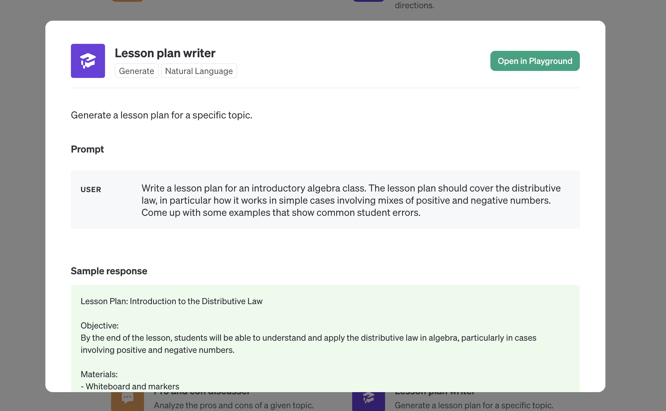 Example of a ChatGPT application