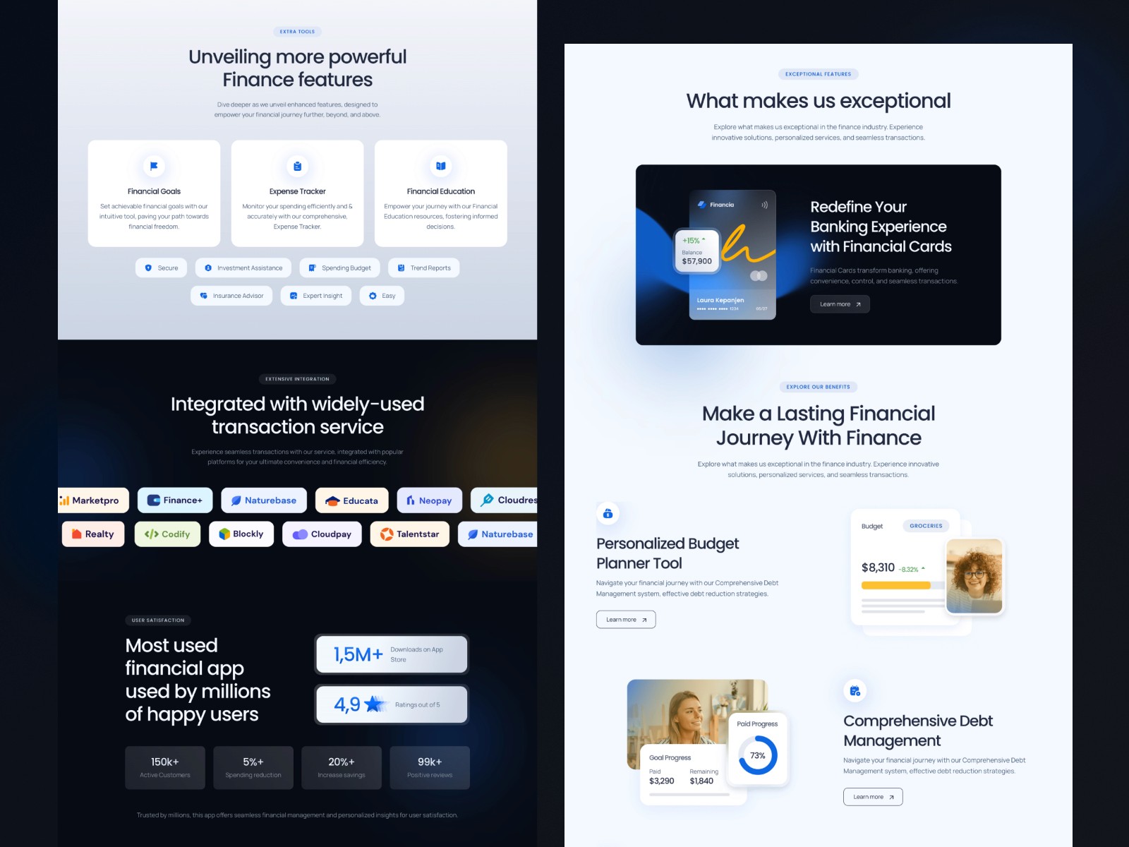Financia — 现代专业 SaaS 产品官网设计灵感