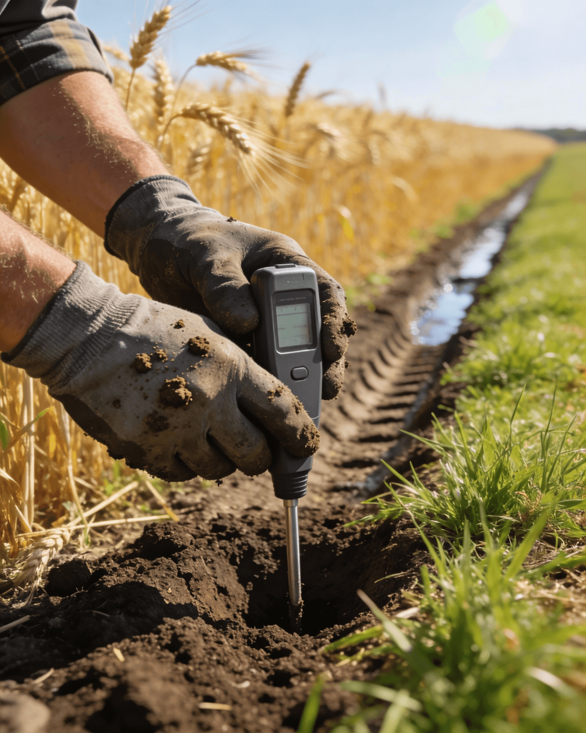 man analyzing crop health