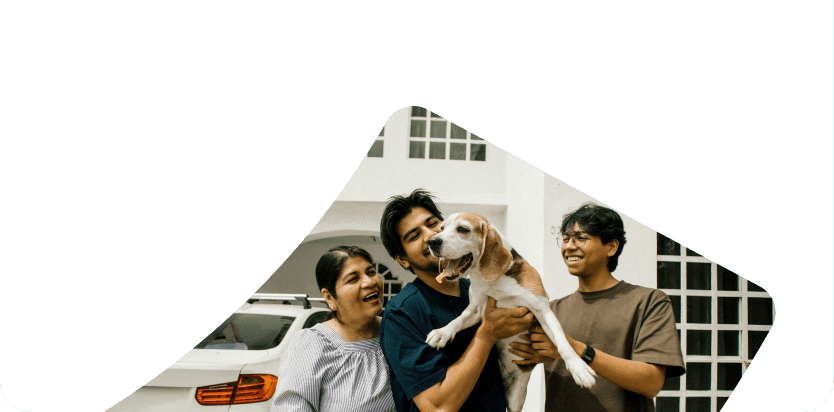 Family with a dog