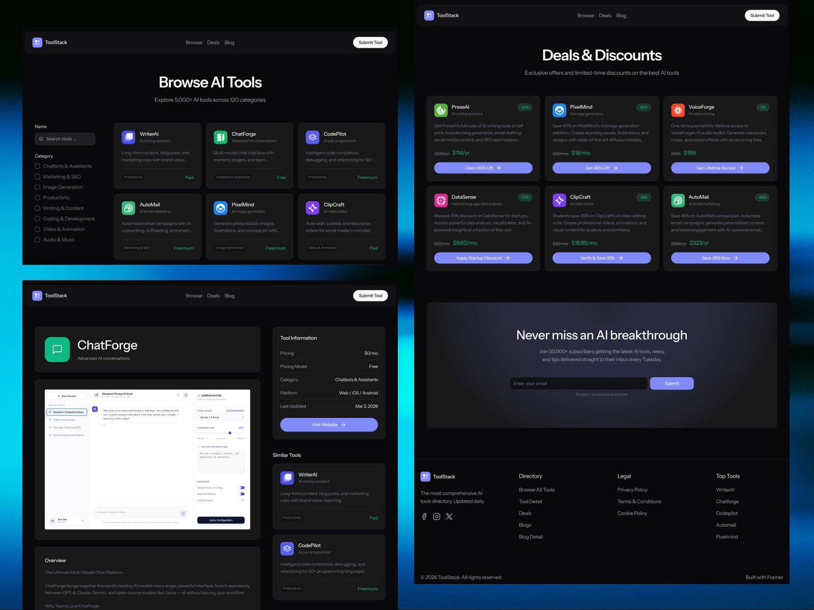 Toolstack — 极简现代 AI 产品官网设计灵感