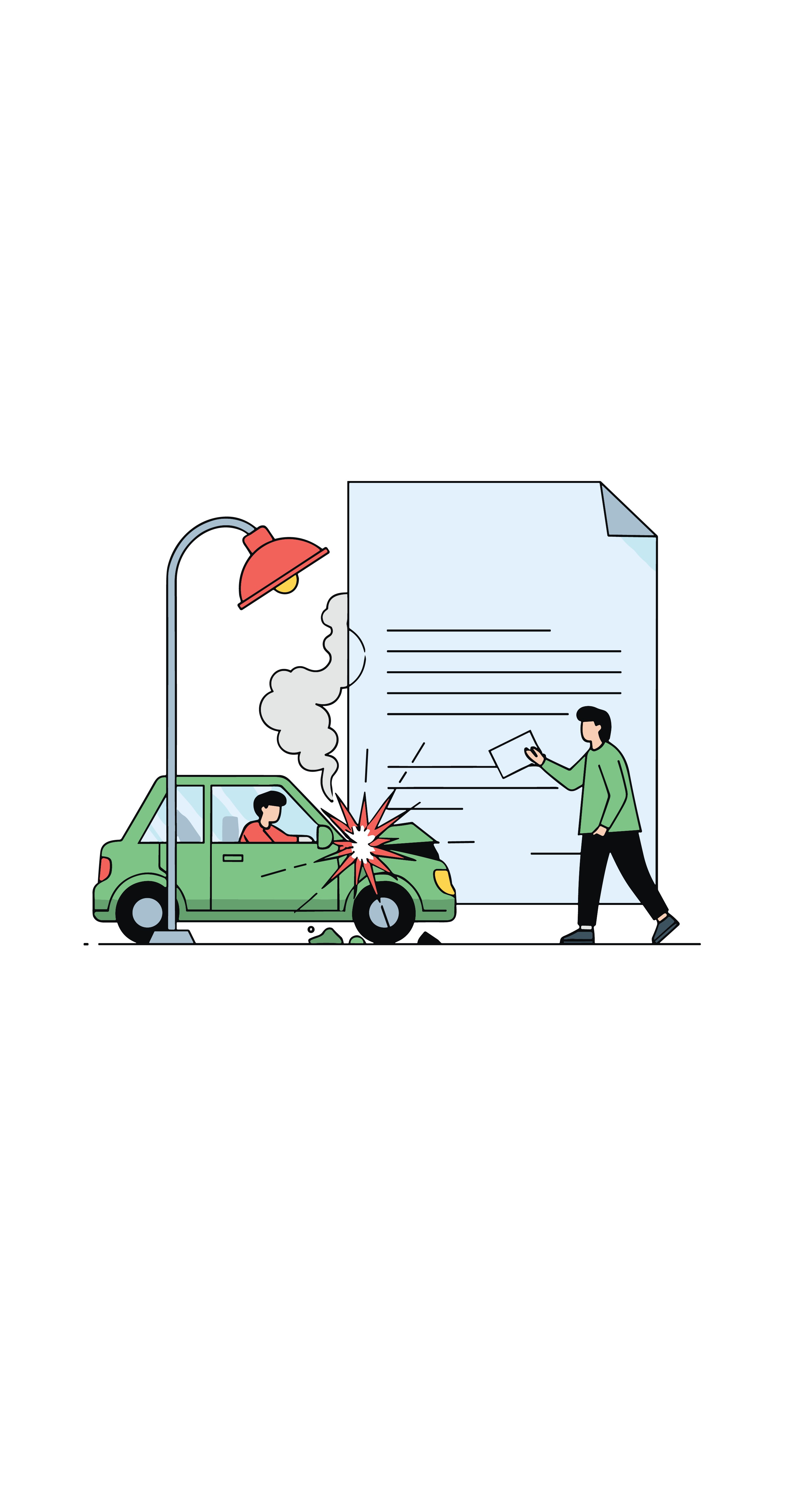 ai generated image of a car accident and claim form
