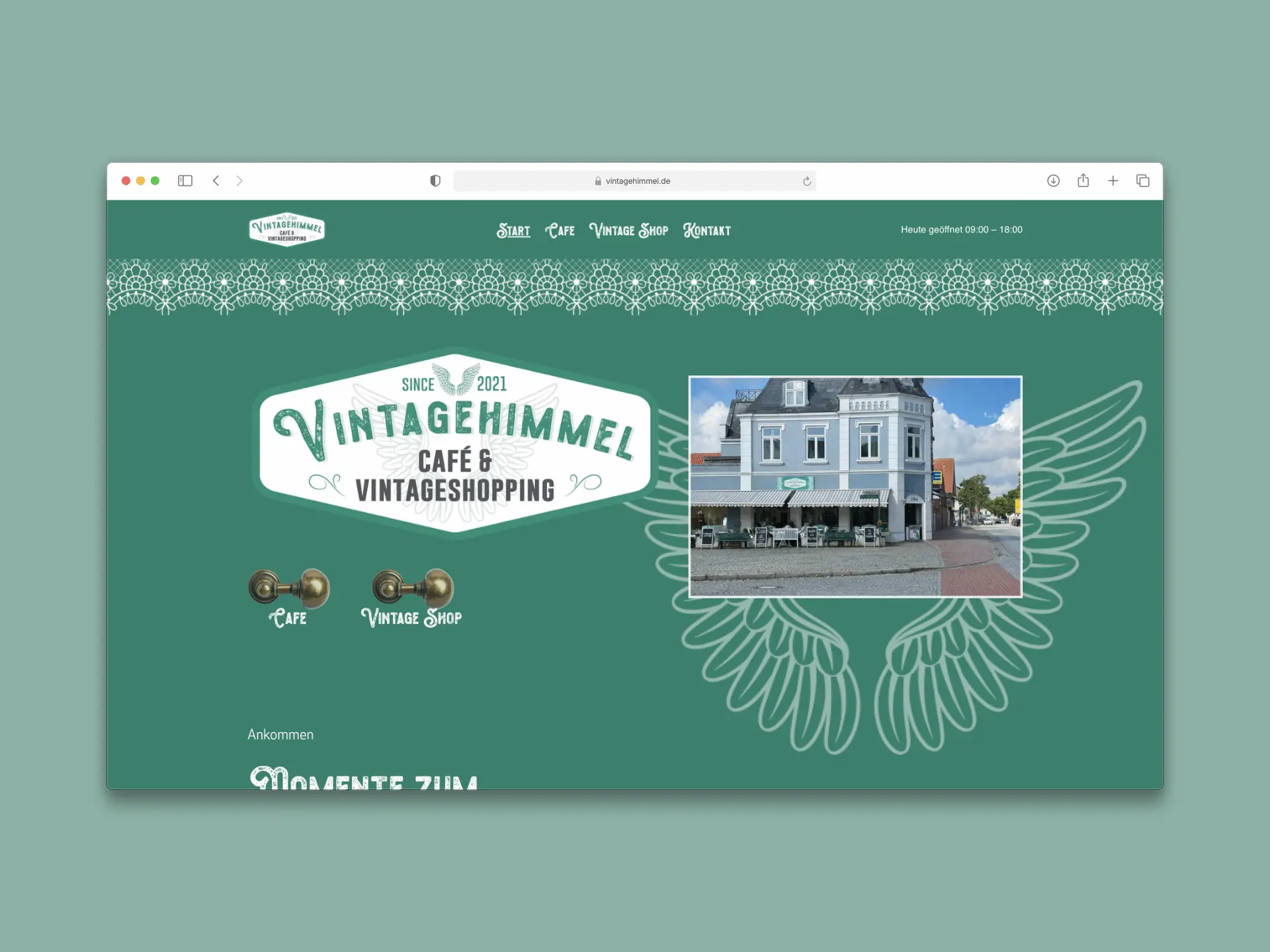 Ein Mockup von der Vintagehimmel Website
