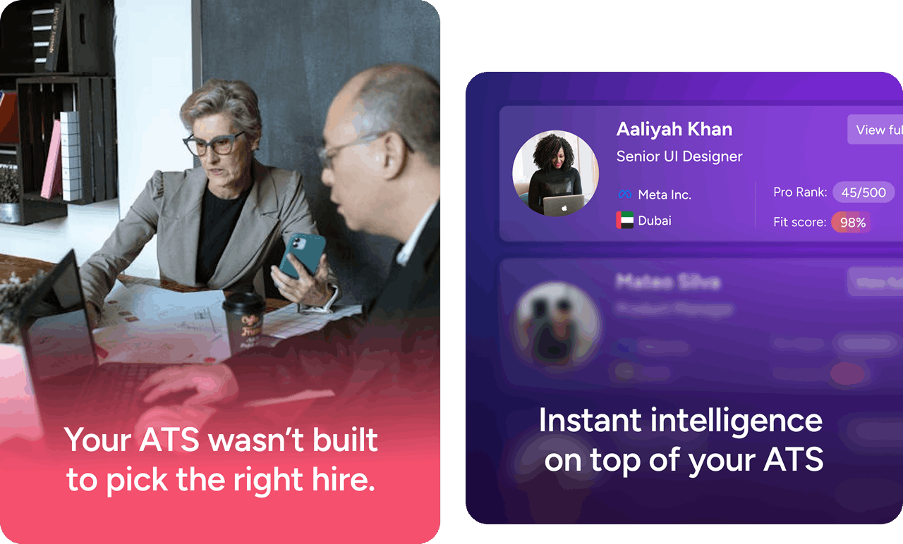 Man and woman at a table with a lapton on a conference call