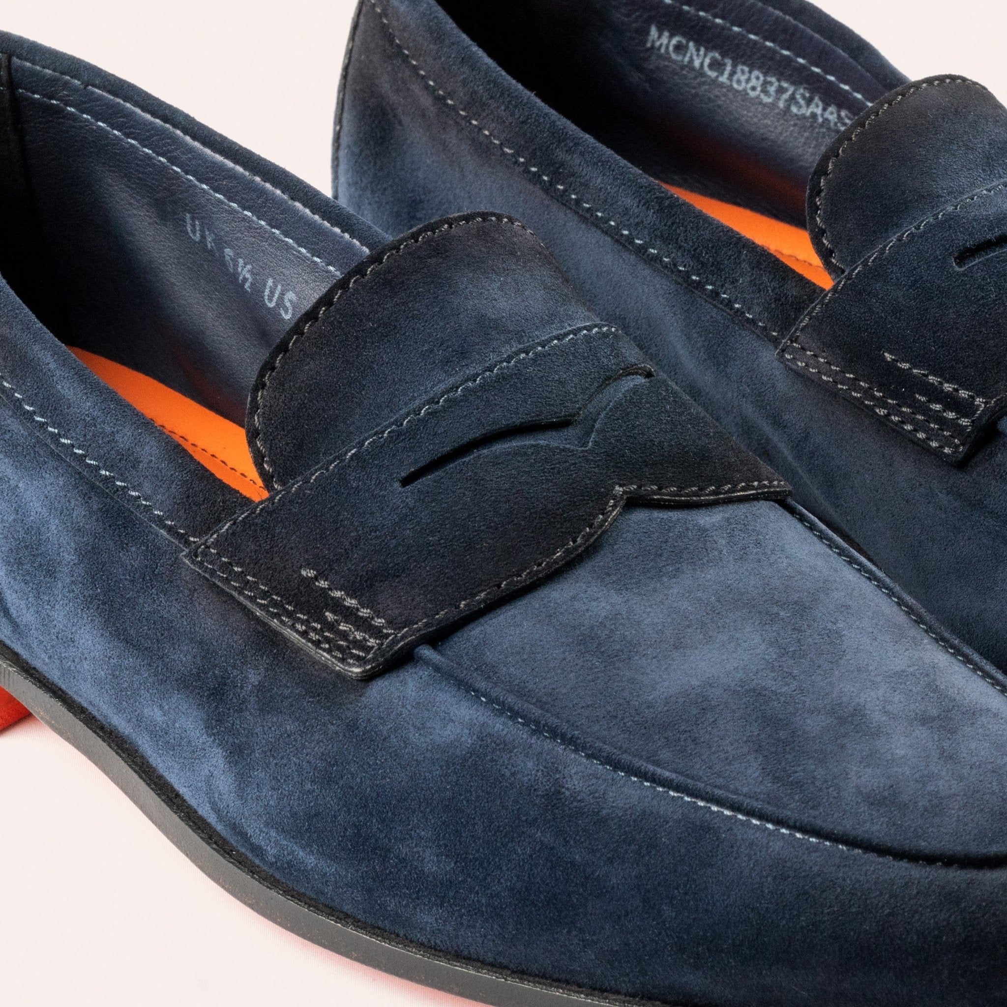 Men's blue suede Carlo loafer - Mandelli UK