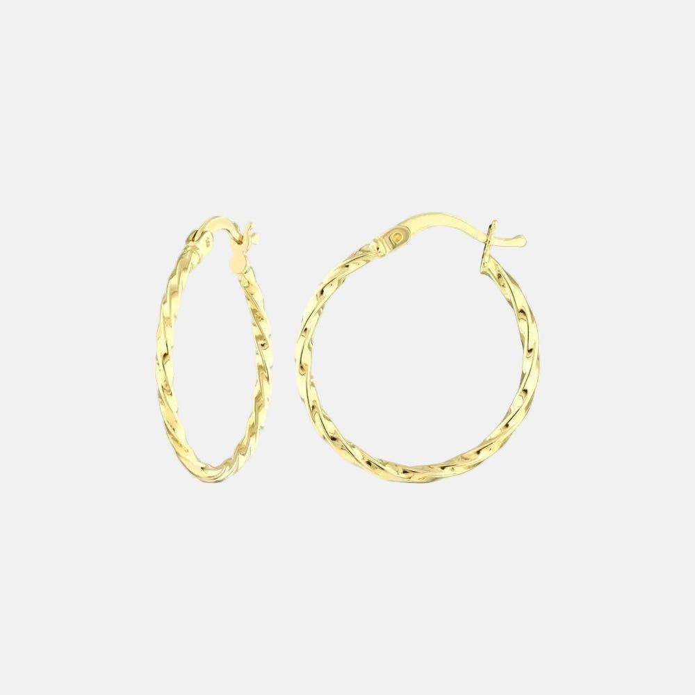 Assos 14 Ayar Altın Halka Küpe 2 cm Çaplı Şık Tasarım