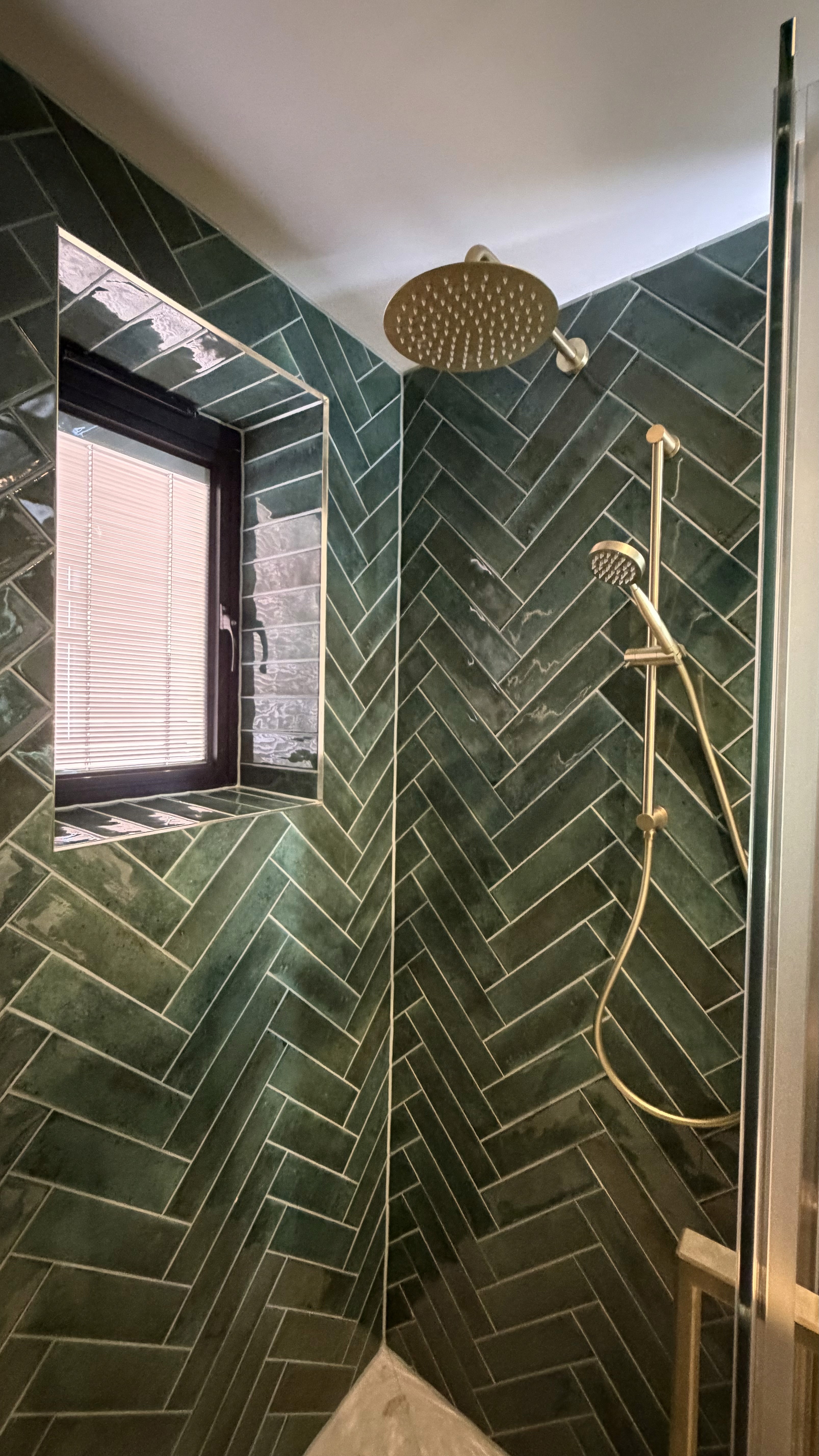 luxury bathroom door opened rear view