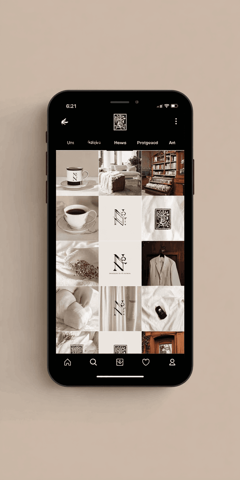 A mobile screen displaying the social media page of a dark luxury brand.