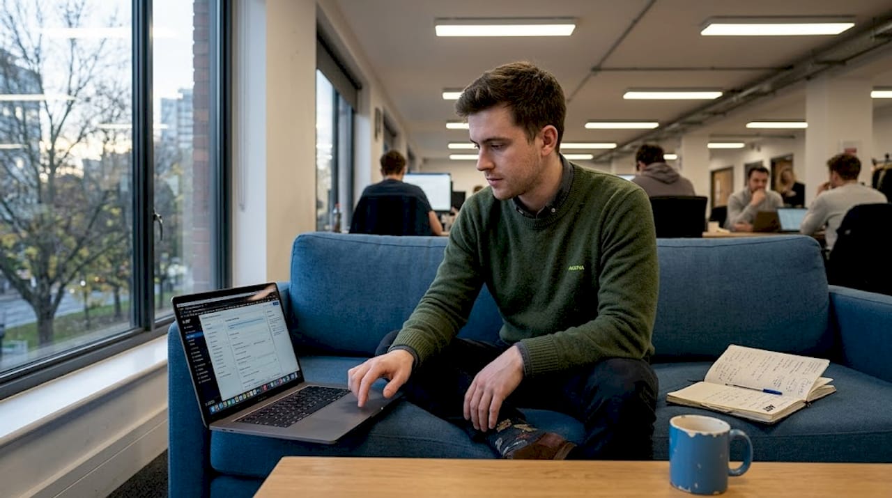 Marketer adjusts Facebook ad targeting on laptop