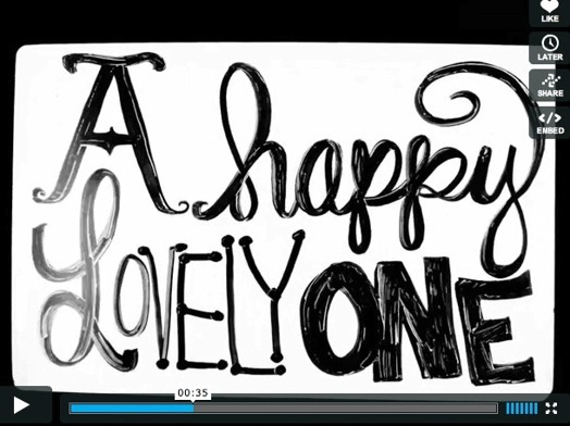 A still shot with the text: A happy Lovely One.