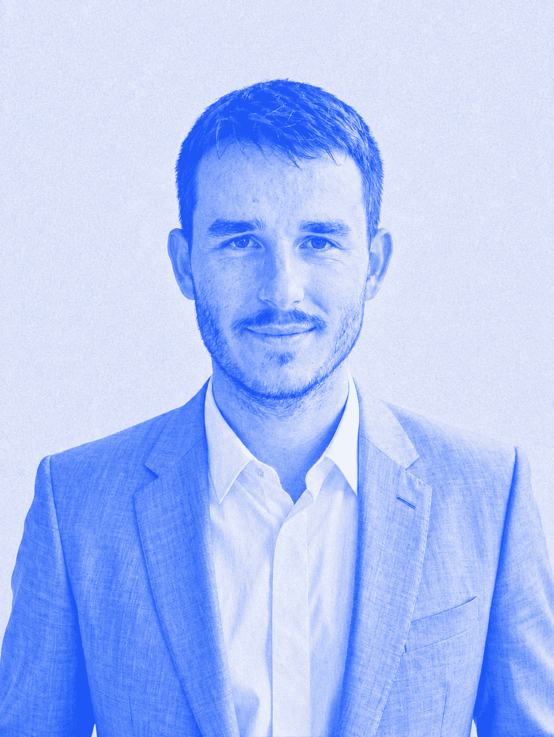 Man in blue portrait