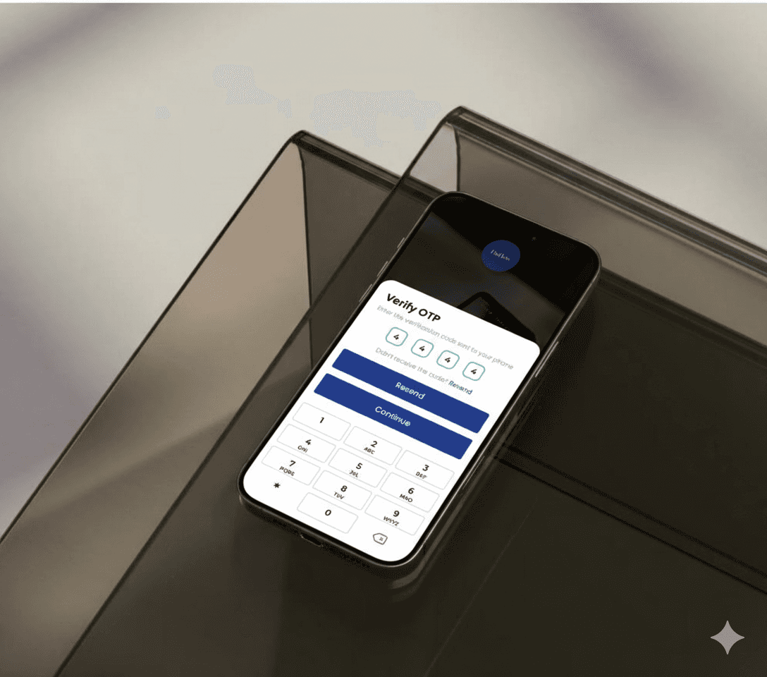 a black cellphone with a white letter on it