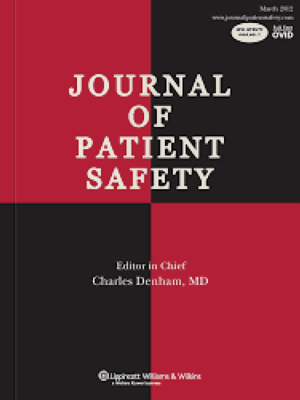 Journal of patient safety cover