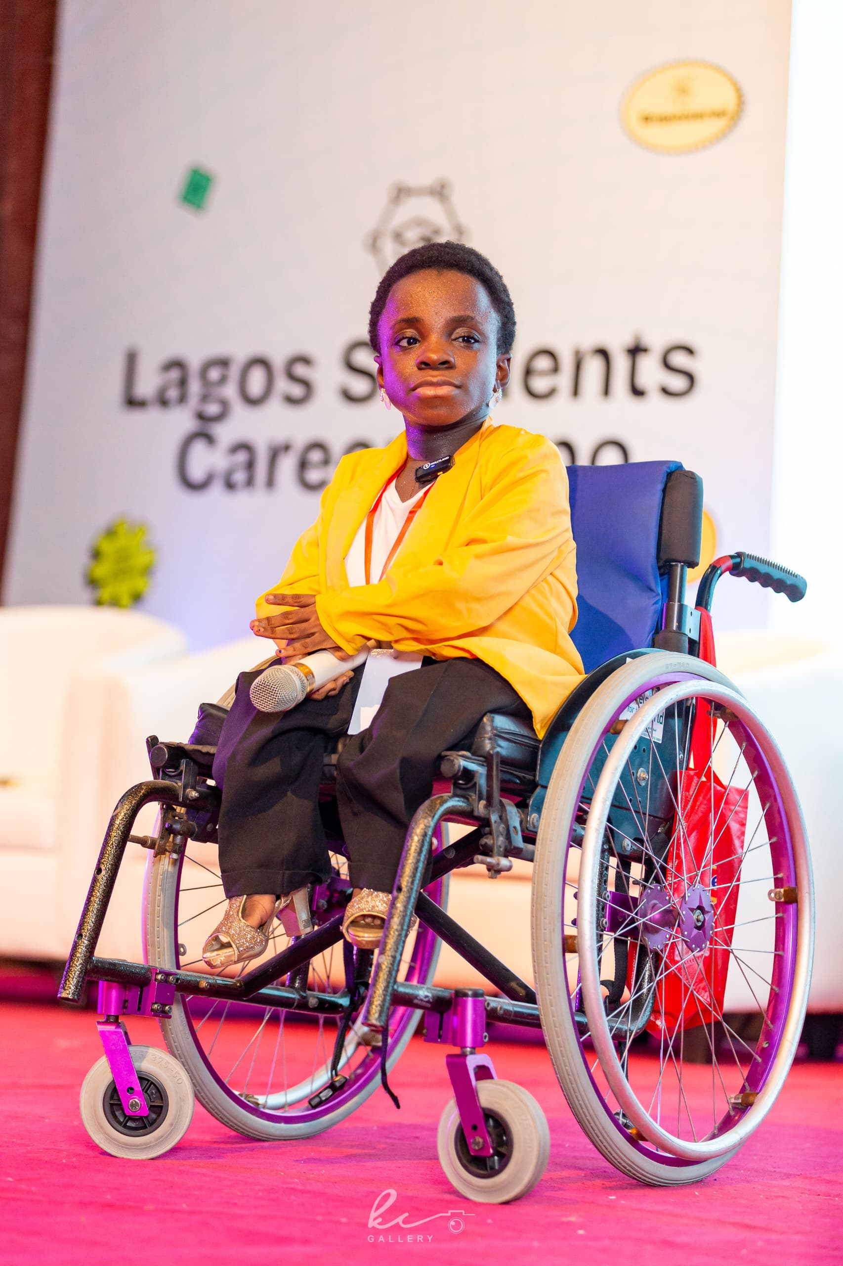 Stephanie Egharevba speaking at lagos student career expo