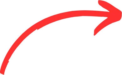 Pixelated red curved arrow pointing down and to the left.