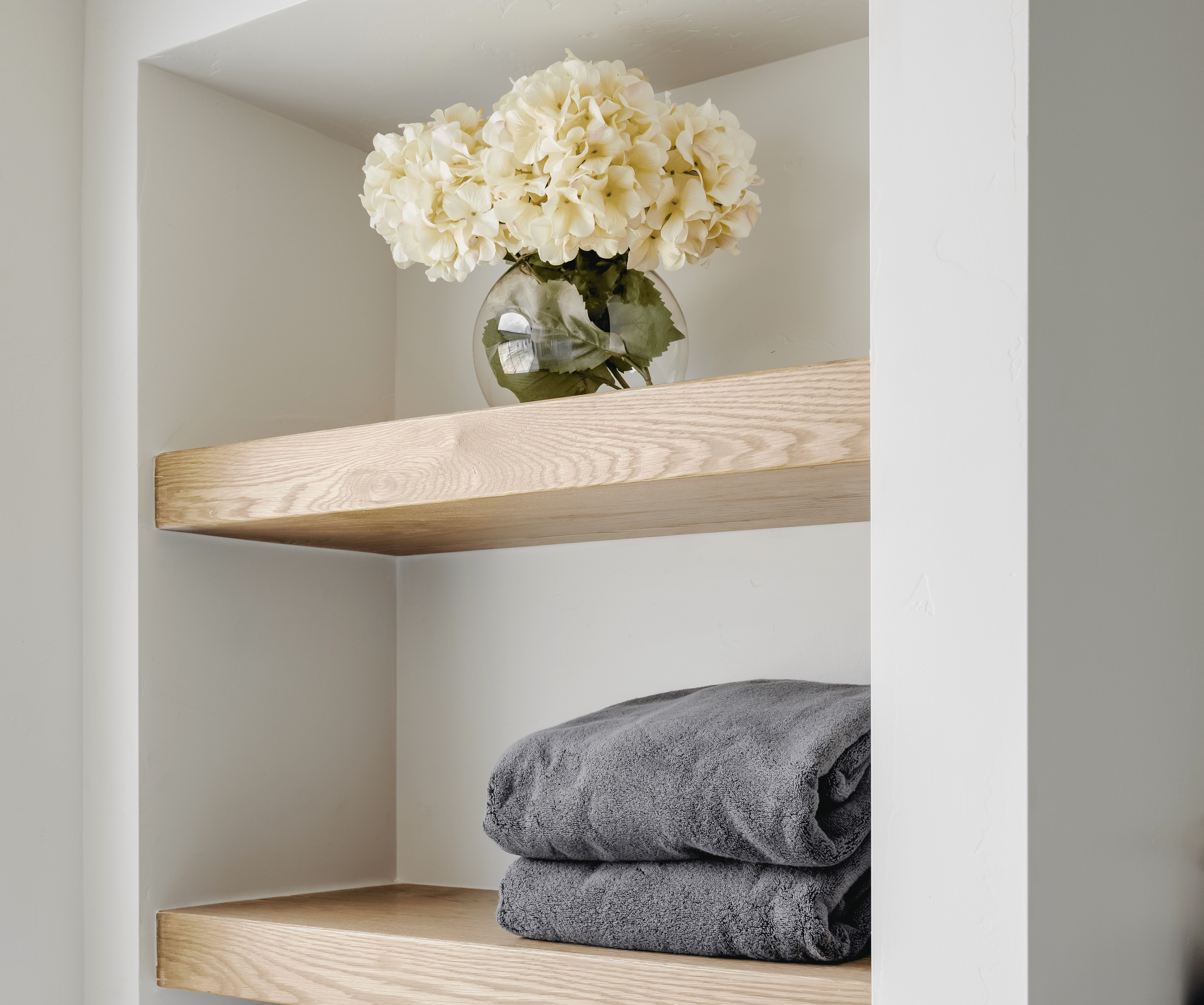 Built-in shelving in a custom home build in St. George, Utah.