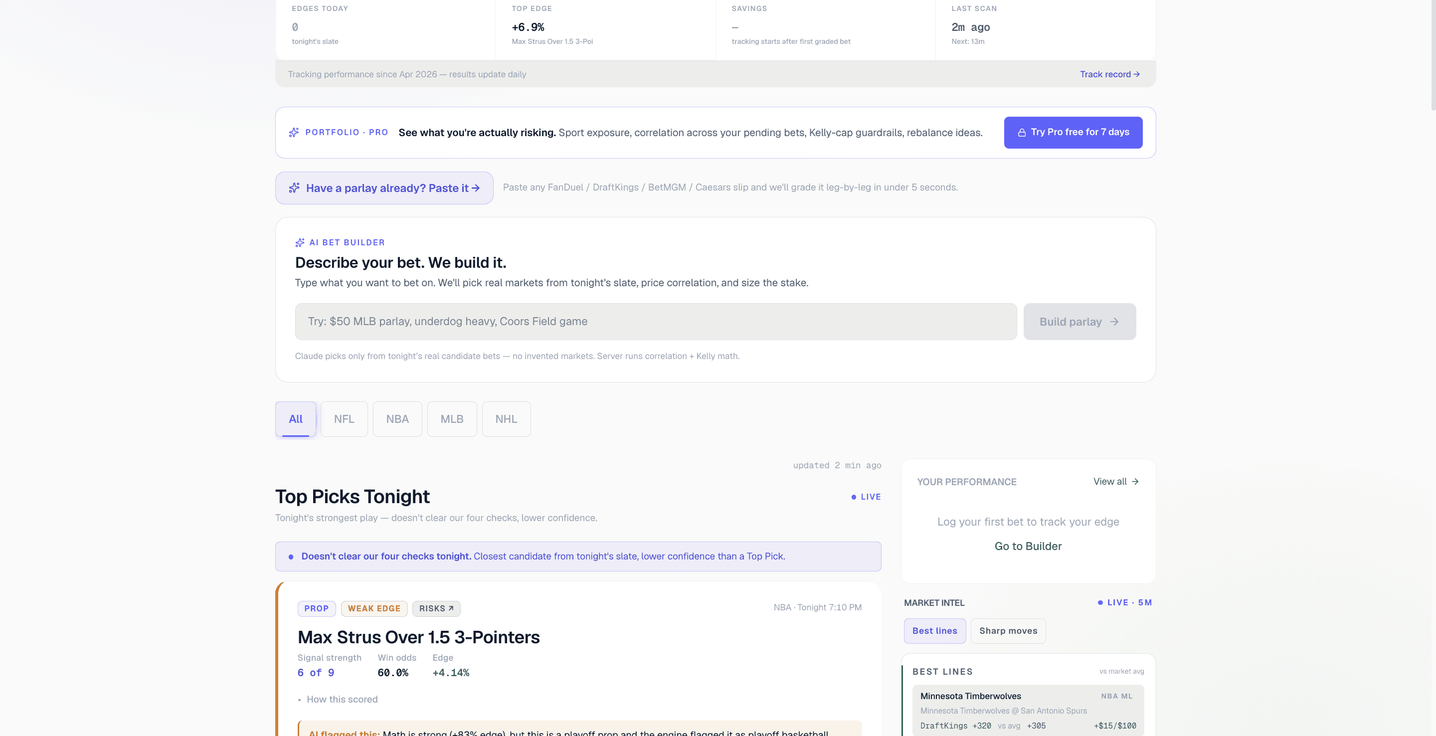 LineShift hero dashboard