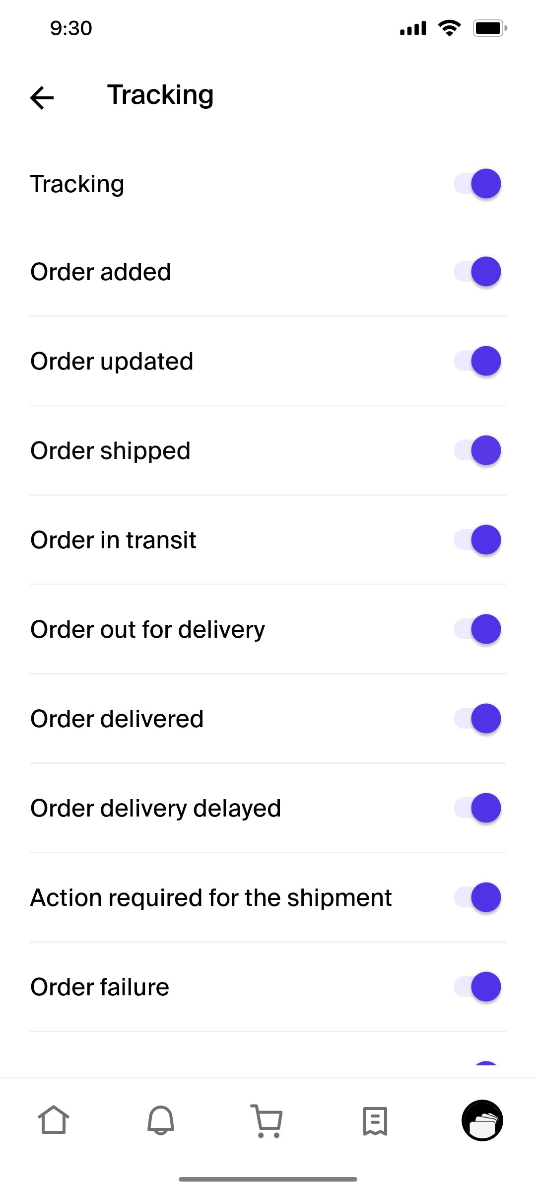 Shop App  Tracking Screen