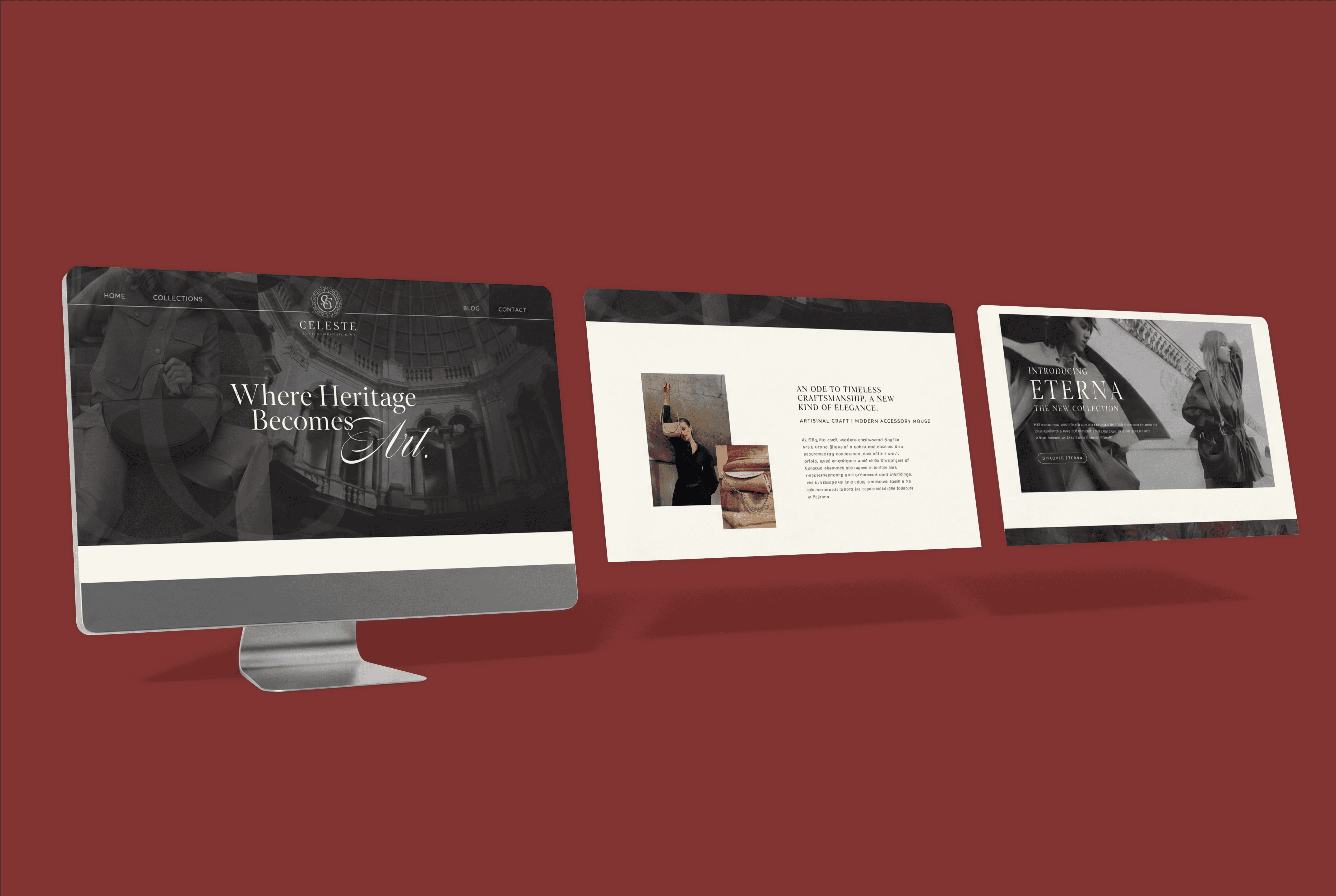 Luxury does not need to be loud. Celeste required a visual language that felt as considered as the craftsmanship behind the product. Clean editorial layouts, rich typographic hierarchy, and a restrained colour story that lets the heritage speak without overpowering it. Every design decision was made to feel earned, not decorated.