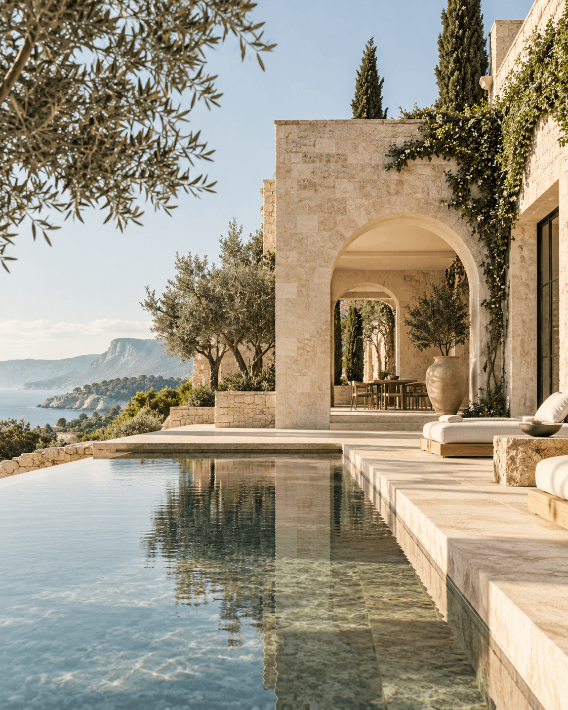 Sculptural white Mediterranean residence