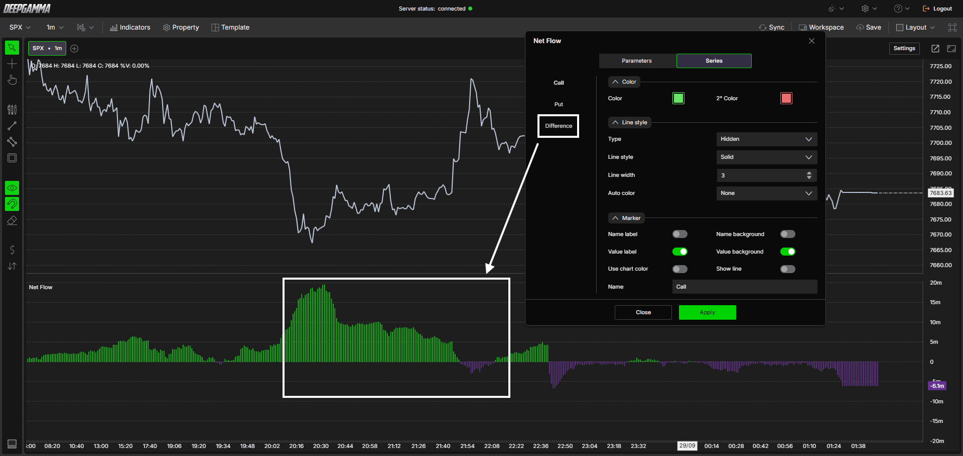 Option Net Flow - DeepGamma Web. Series screenshot 9.