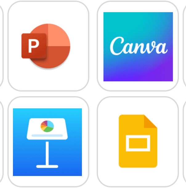 Popular Presentation Software Tools PowerPoint, Canva, Onenote, and Google Slides