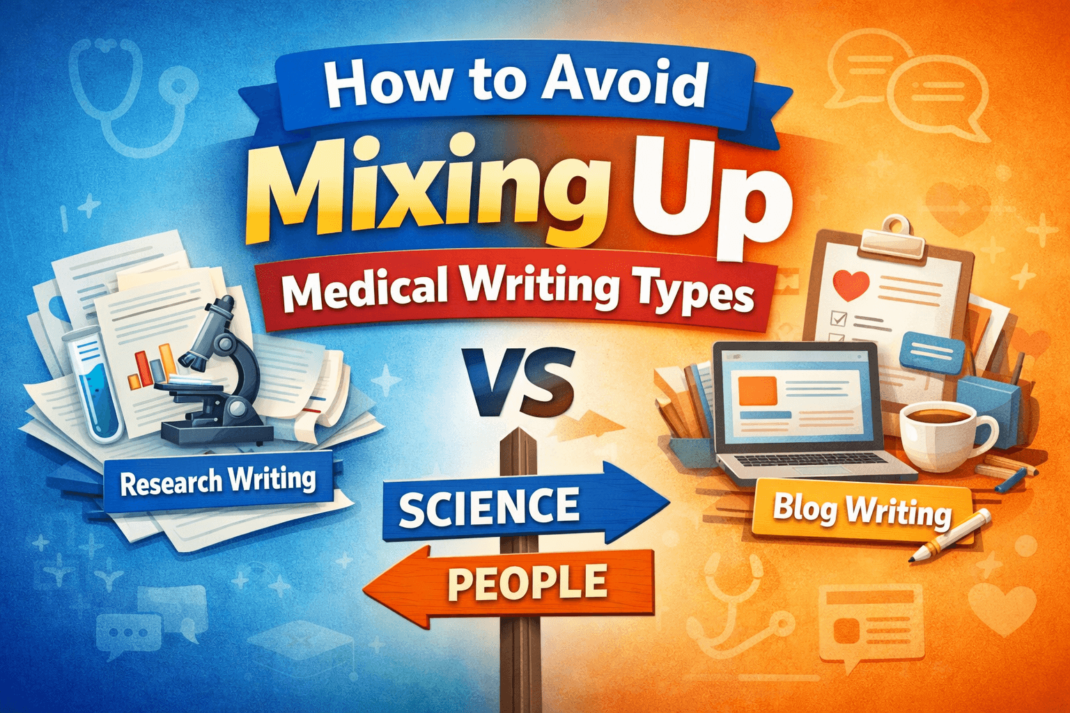 Medical research writing vs medical content writing image