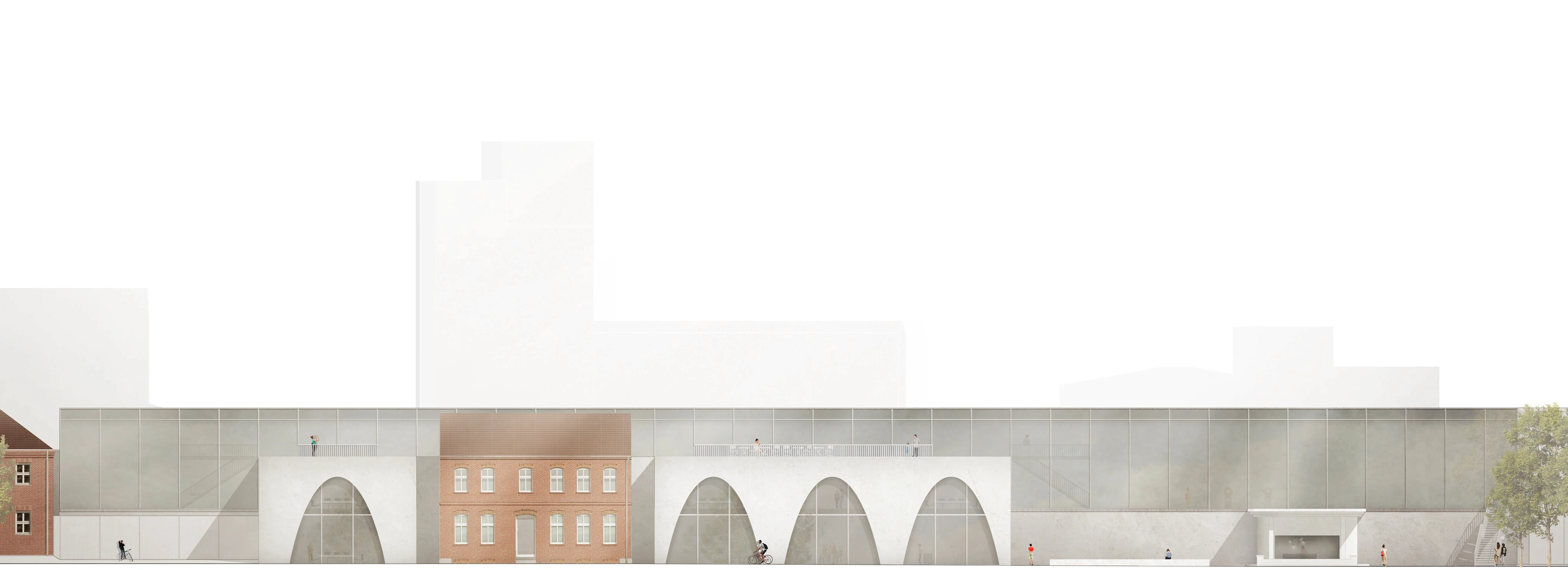 Westansicht des Tankstelle-Kyritz-Projekts mit Fassade und Kontextbezug