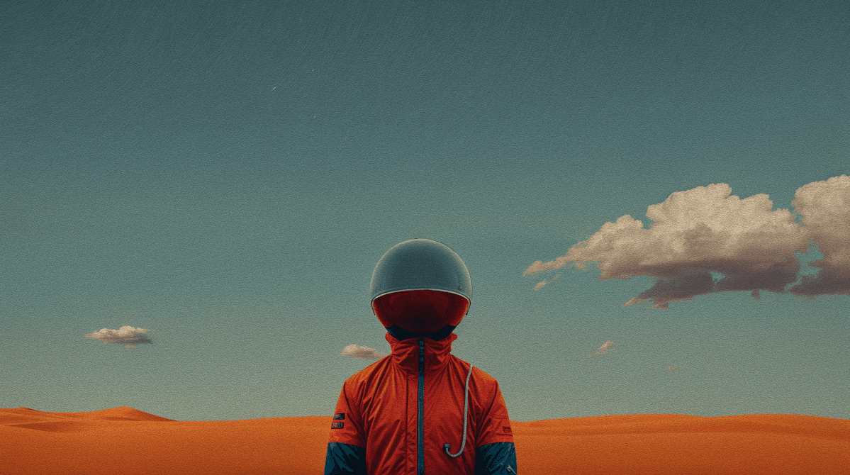 Blur Astronaut in the Desert