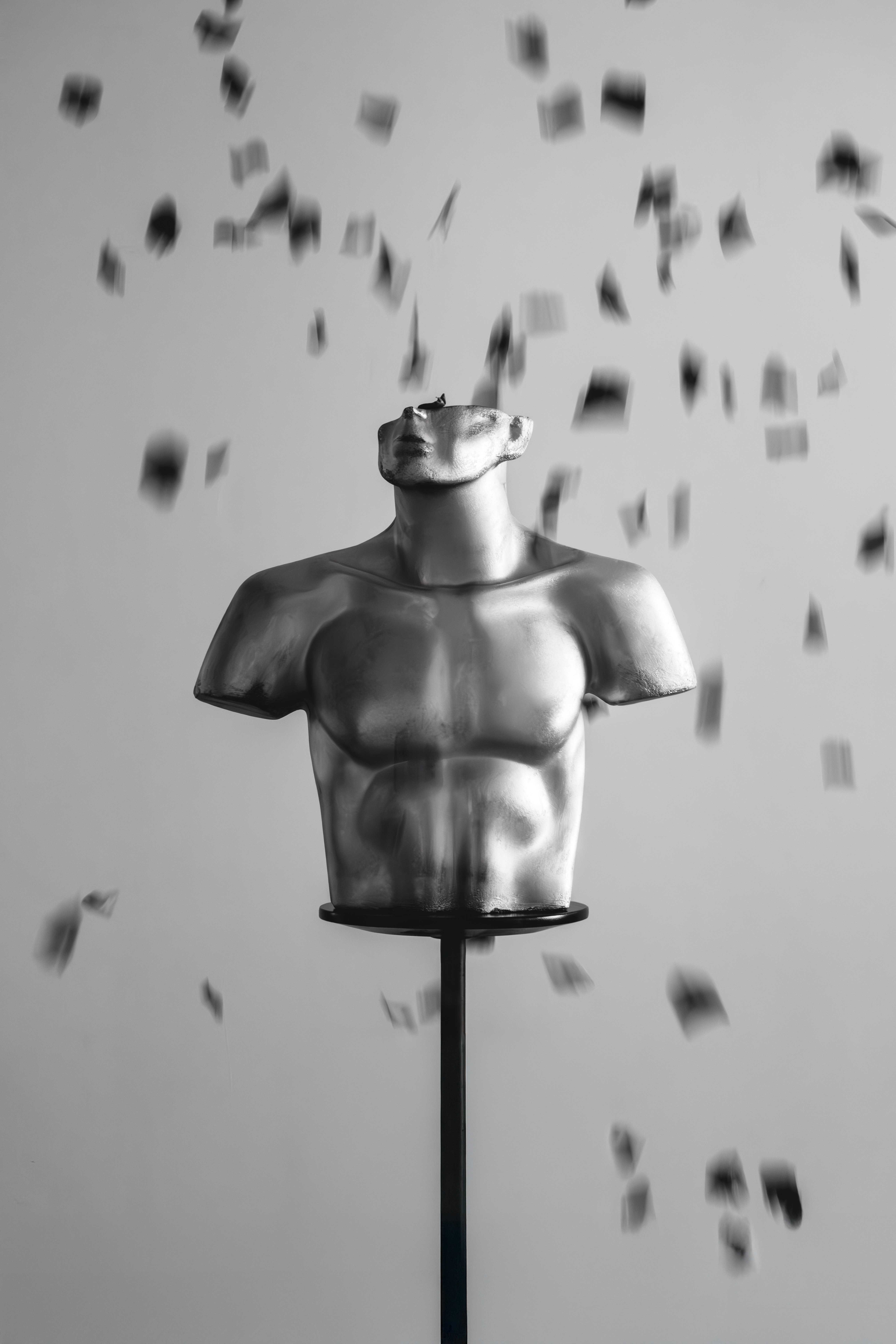 Woman artist looking right