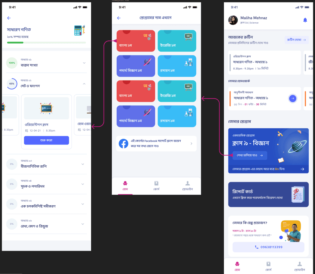 Initial version of the academic program interface