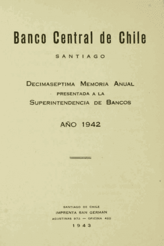 Banco Central de Chile. Memoria Anual 1942