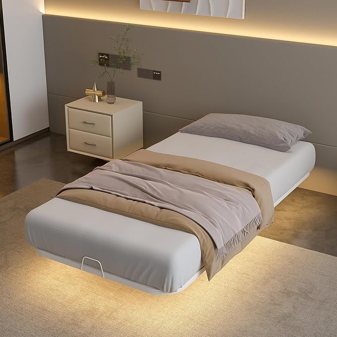 Bring a touch of elegance to your setup with the floating twin bed, ideal for daily use.