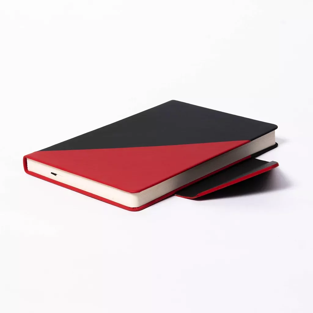 Branded A5 journal with magnetic flap design