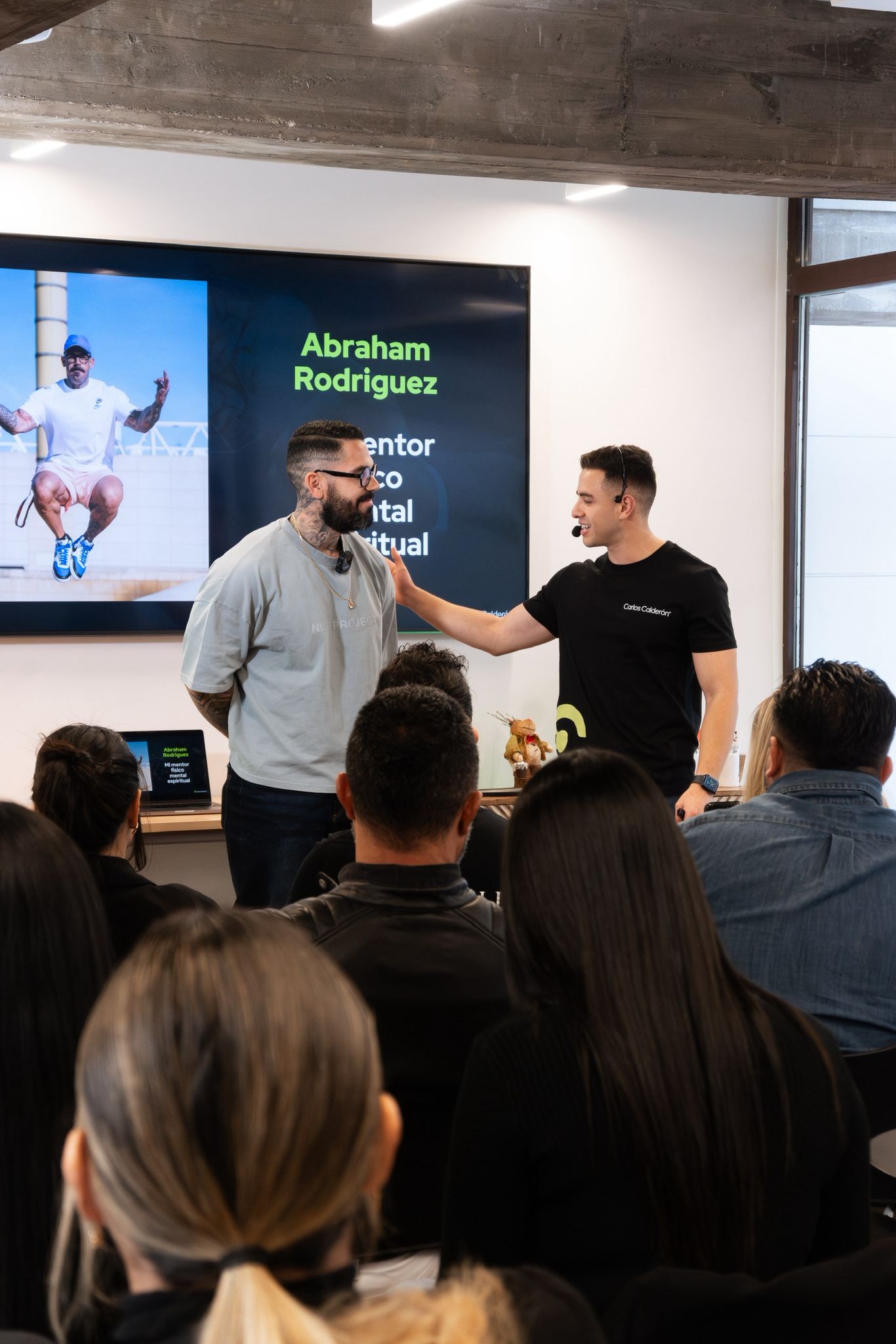 Coach explaining something to an athlete