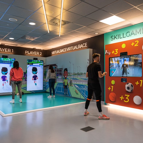 Interactive play area with Rafa Nadal avatars