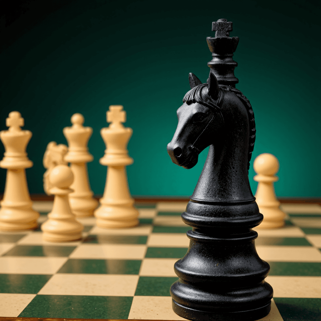 product photography of a chess piece (knight)