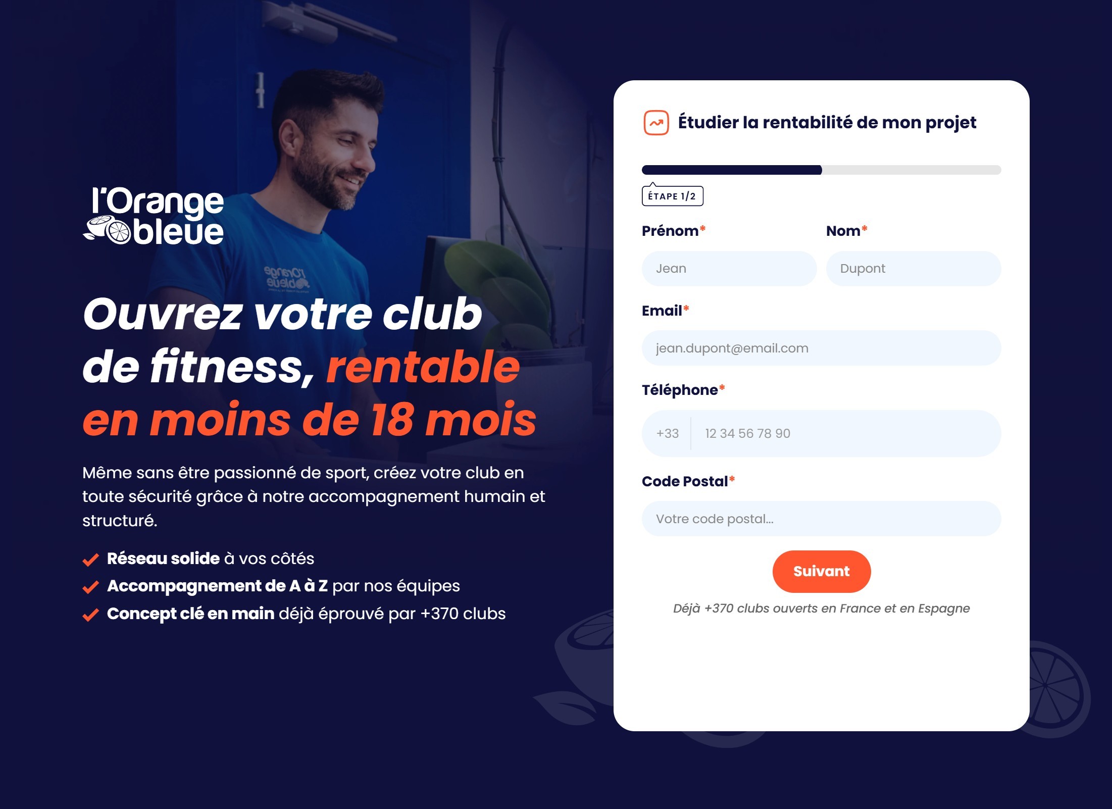 landing page framer l'Orange bleue