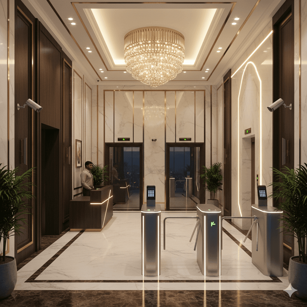 Triple-tier security and luxurious AC lift lobby, Smart World Sector 66