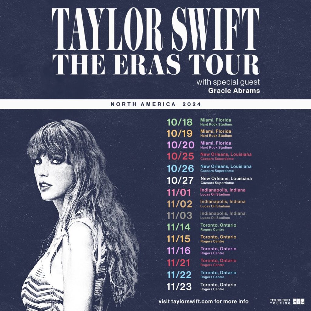 An image showing the Taylor Swift Eras Tour Dates