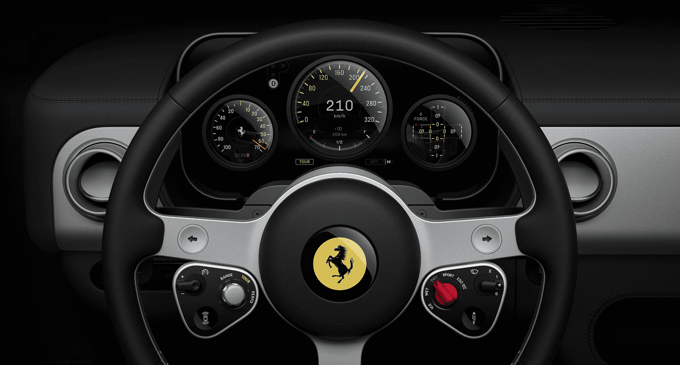 white and blue analog tachometer gauge