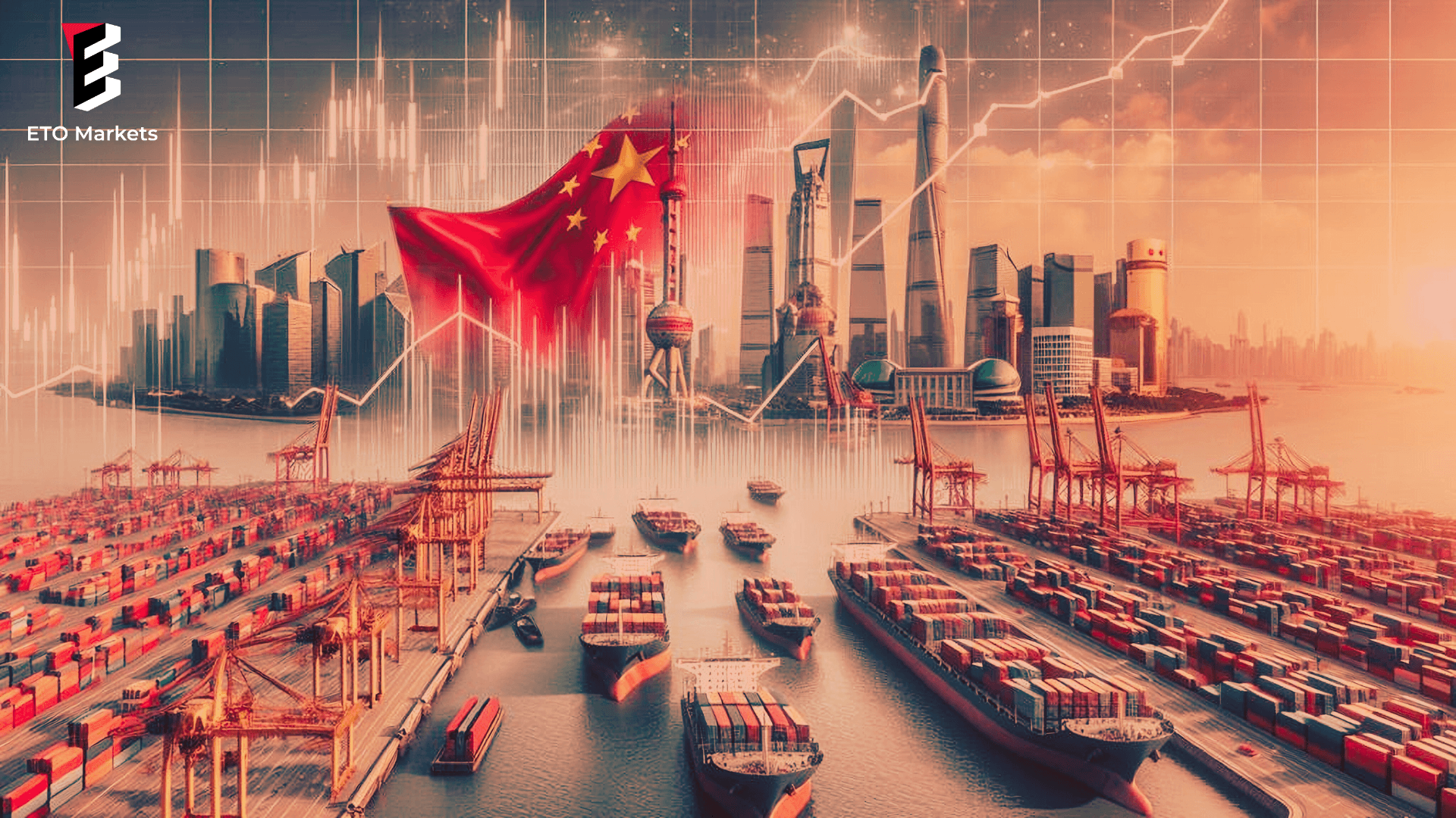 A visual representation of economic decline, featuring a chart that highlights China