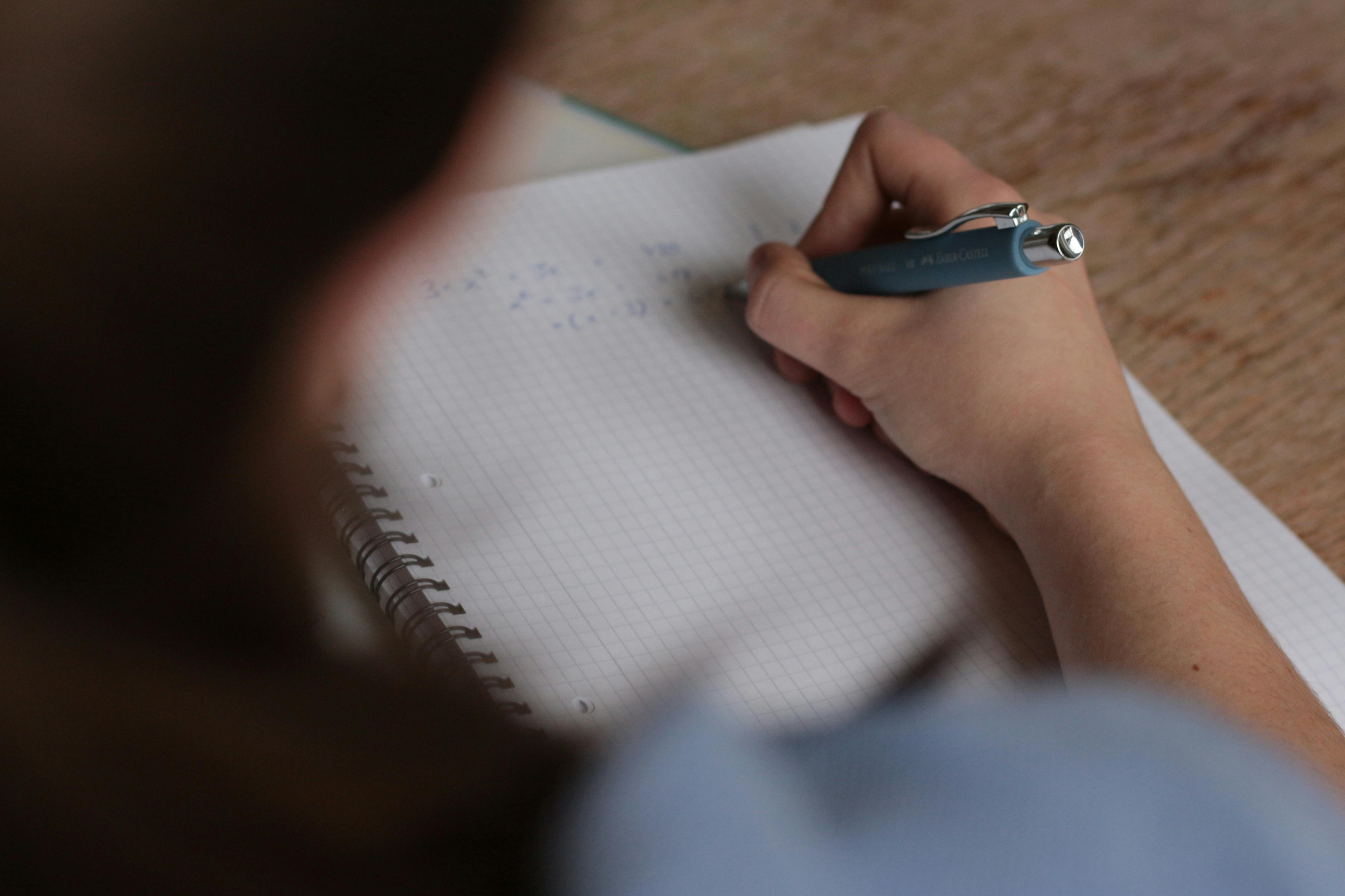 A student working on a math problem