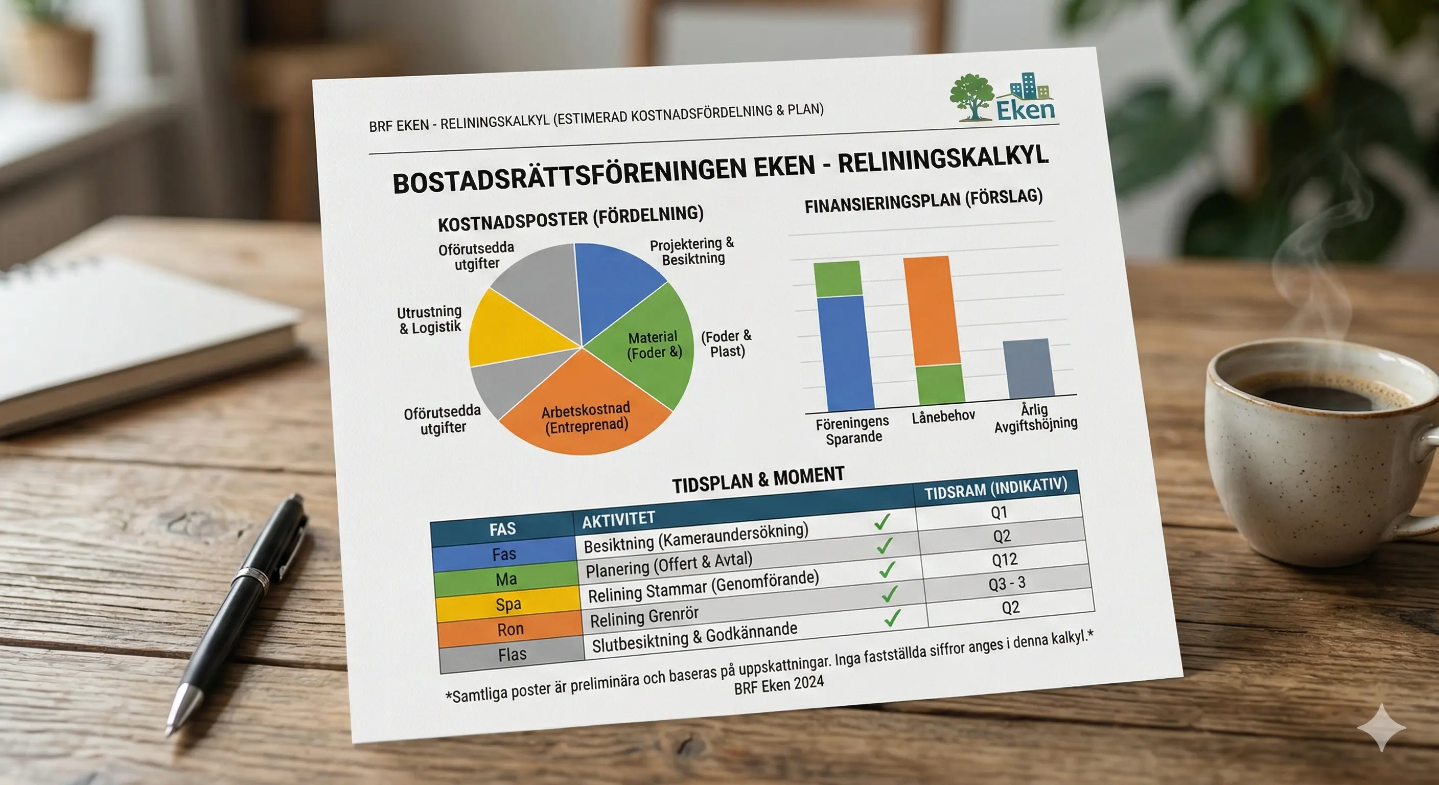 Reliningkalkyl - hållbarhet för brf