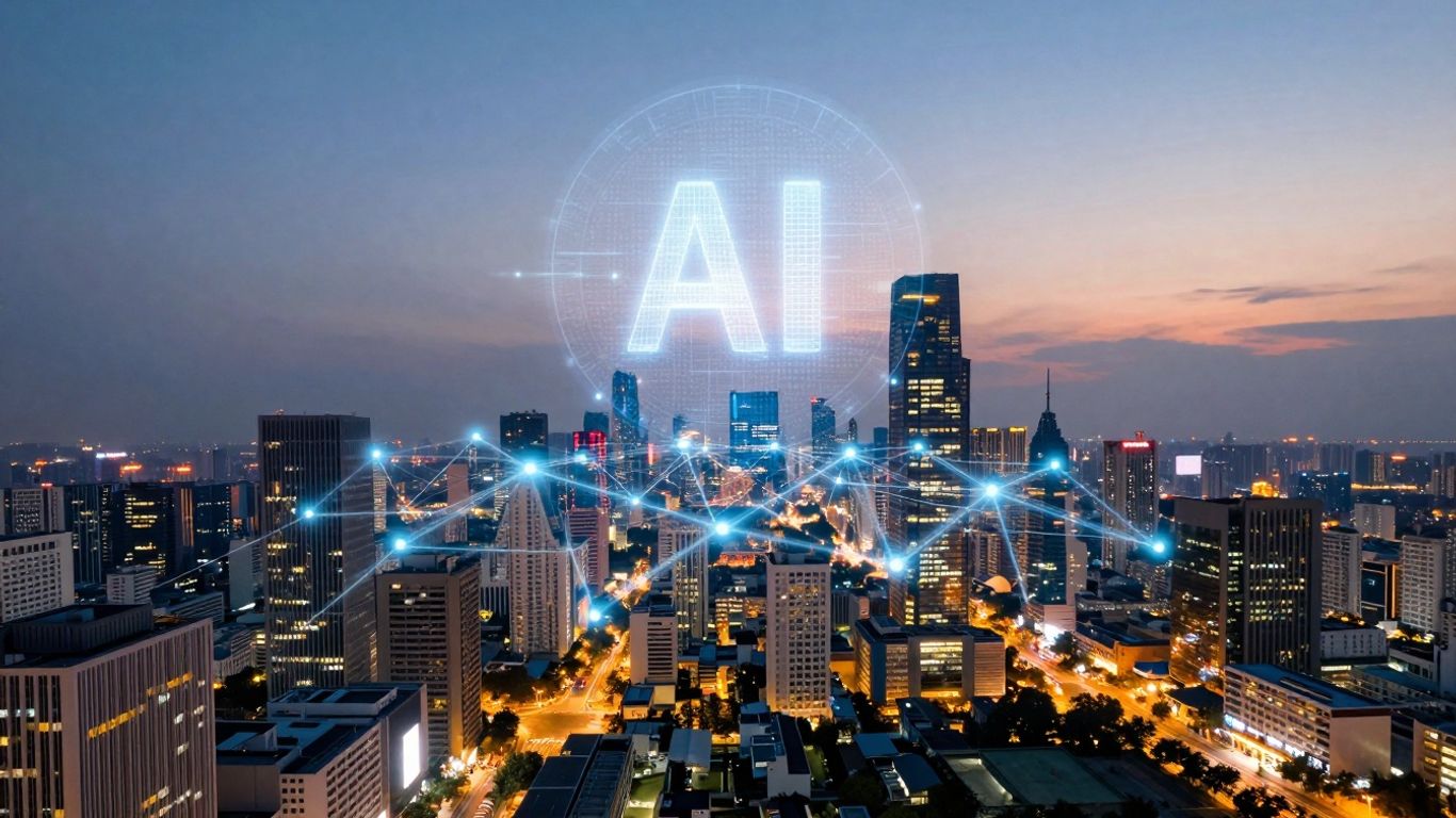 AI enhancing local business visibility in a city.