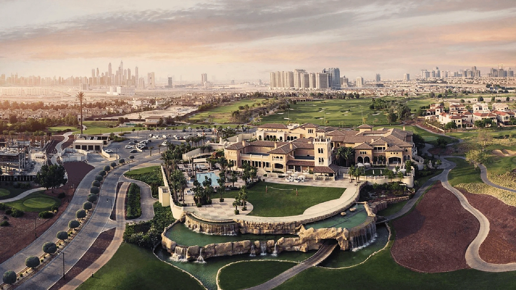 Project view of Jumeirah Golf Estates a master development in United Arab Emirates, supported by financial modelling